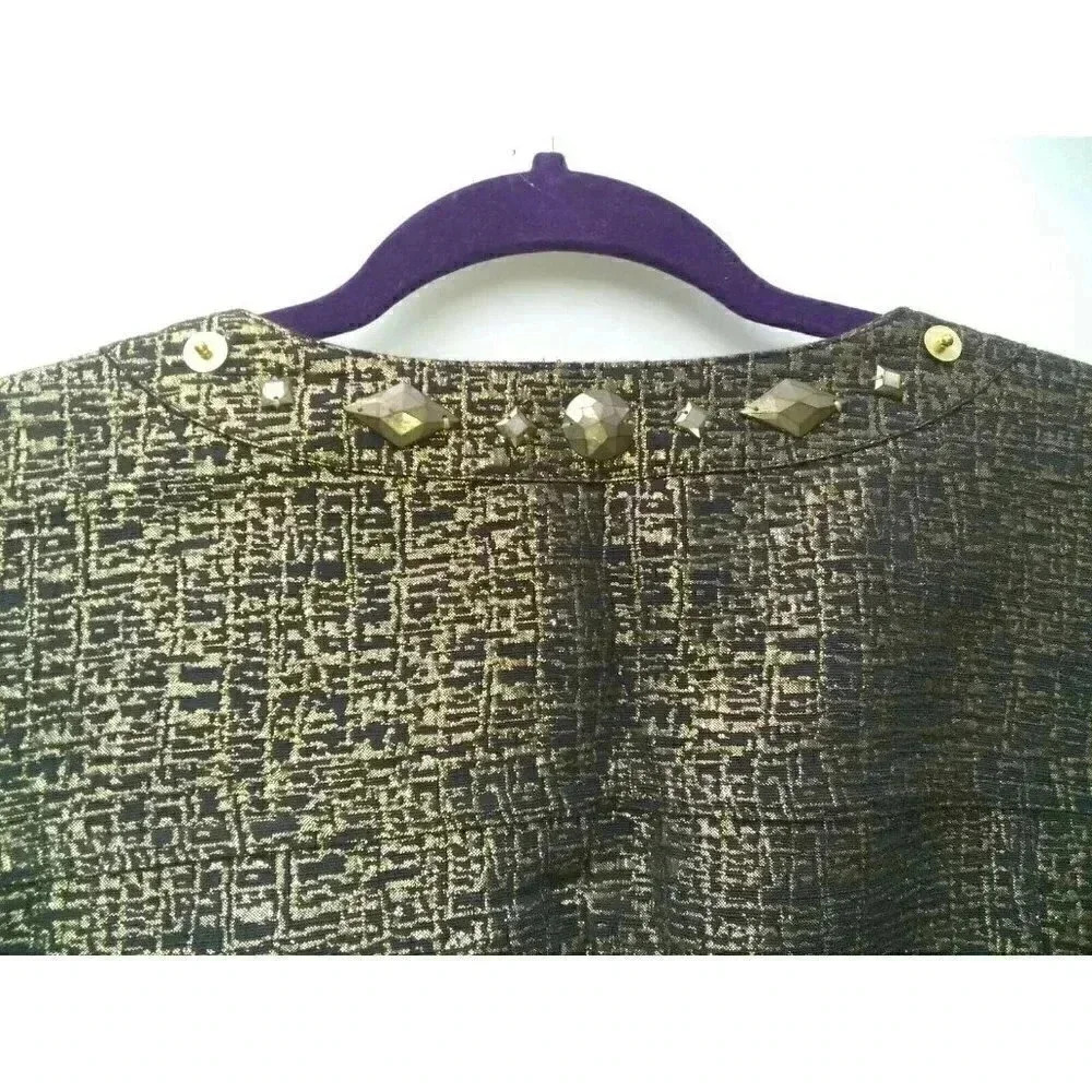 Ruby Rd Women's Gold Studded Short Jacket Size 18… - image 6
